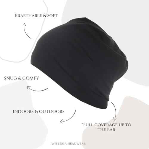 Unisex Bamboo Beanie Sleep Cap for Sensitive Skin, Hair Loss, Alopecia, Chemo, Indoors and Outdoors