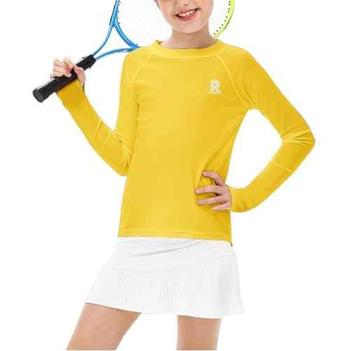 Remimi Unisex Kids Rash Gurad Long Sleeve SPF 50+ Sun Shirts with Thumb Hole 3-12 Years