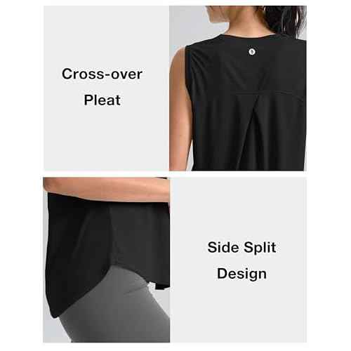 SANTINY Women's Sleeveless Workout Tops Breathable Lightweight Active Tennis Yoga Shirts Athletic Running Tank Tops for Women