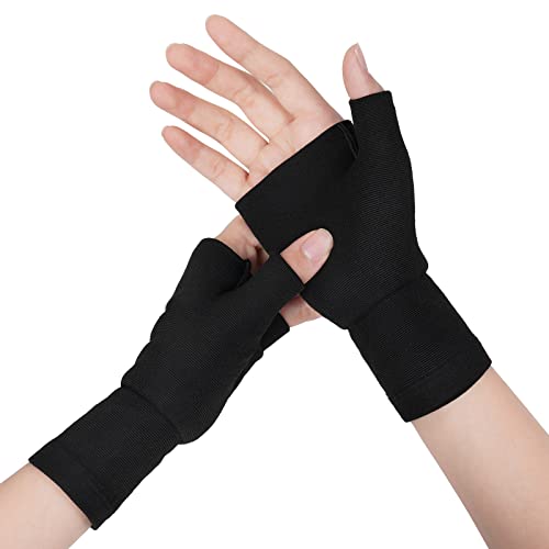 AOOWU Wrist Brace with Thumb Support 2 Pack - Breathable Compression Hand Supports for Men & Women (Size M)