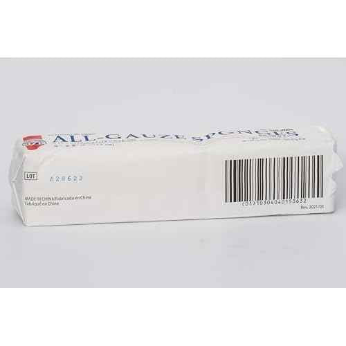 Henry Schein 100% Cotton Woven All-Gauze Sponge 2x2 12 Ply Non-Sterile Square for Wound Dressing Gauze Sponge-Pads for Wound Care & Home First Aid Kits, 200 / Pack