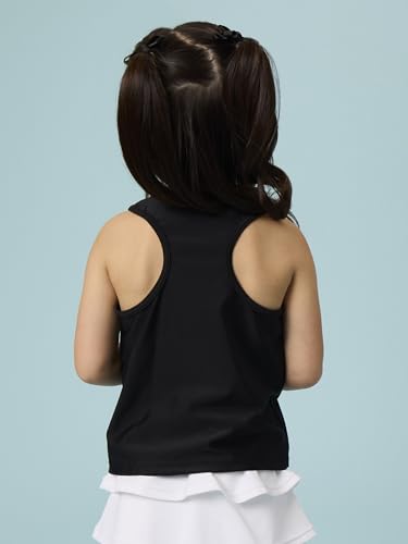 Girls RuffleButts UPF 50+ Athletic Stretch Tank Top - 5T Black