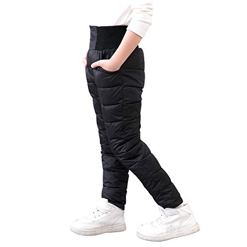 Kids Snow Pants Winter Warm Trousers - Black, Size 6 / F-A01 Black