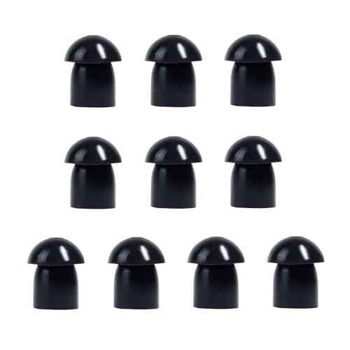 Replacement Mushroom Ear Tips for Two Way Radio Walkie Talkie Acoustic Coil Tube Earpiece Surveillance Headset. (Black)