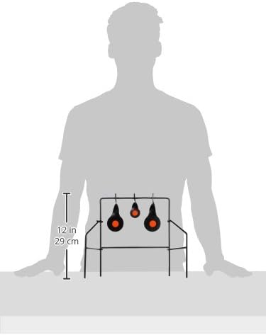 EZ Aim Metallic Triple Spinner Target System, Rimfire .22 Cal. and Air Guns, Shooting Target 12"W x 13"H, Black/Red