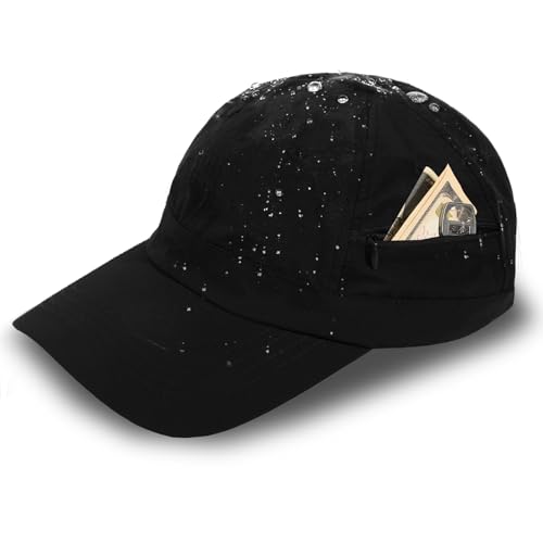 Mens Water-Resistant Baseball Cap Womens Rain Hat Foldable Outdoor Running Sun Fishing hat