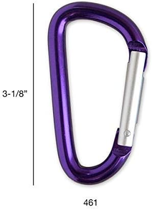 Lucky Line Aluminum Large 3-1/8" Carabiner Clip, 5 Pack, Snap-Link C-Shape Heavy Duty Key Chain, Nickel-Plated Key Ring, Light Weight and Durable