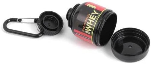 UNITED IMPORTS Protein Powder and Supplement Funnel Keychain - Protein Powder Container with Durable Key-Chain Portable to-Go Container for The Gym, Workouts, Fitness, and Travel, Black (2Pack, NO)