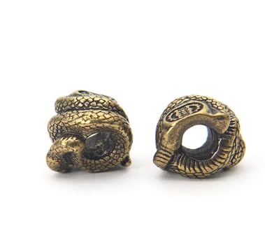 StarWay 2pcs New Snake EDC Out Brass Knife Beads Umbrella Rope Cord Outdoor Knife Pendant Paracord Lanyard Bead