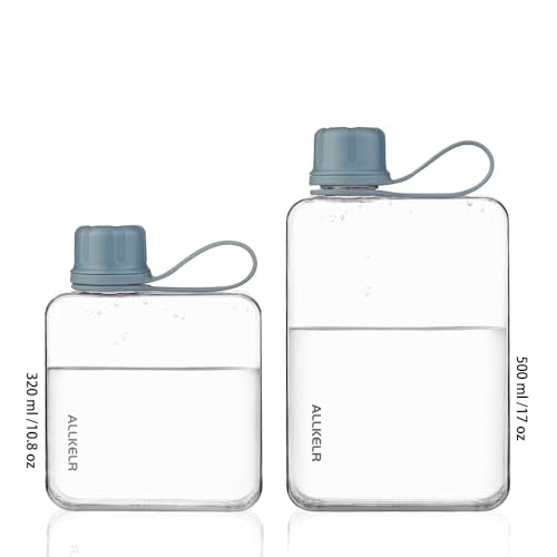 Portable Flat Water Bottle 17 oz Blue - Minimalist Eco-Friendly Travel Container