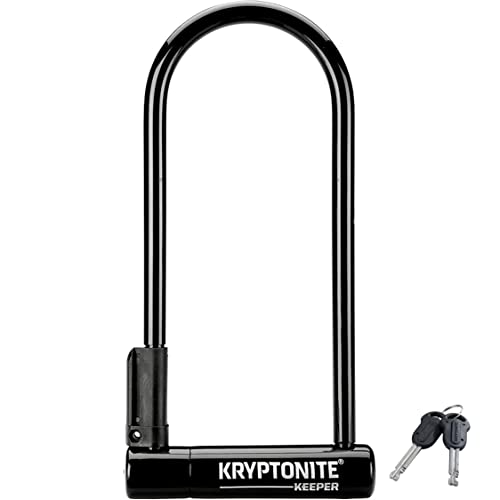 Kryptonite Keeper Bike U-Lock, Anti-Theft Security Bicycle U Lock, 12mm Steel Shackle with Mounting Bracket and Keys, High Security Lock for Bicycles Scooters,Black