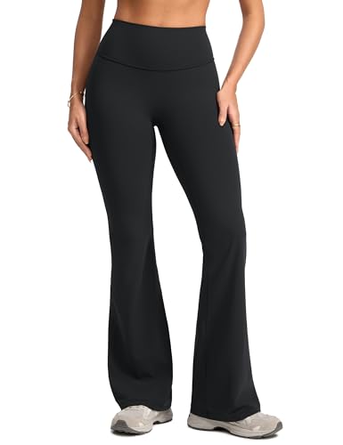 INGIA No Front Seam Scrunch Butt Flare Leggings - Medium Black 31"