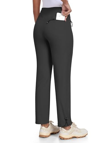 Women's Lightweight Hiking Pants Waterproof Quick Dry Joggers with Zipper Pockets