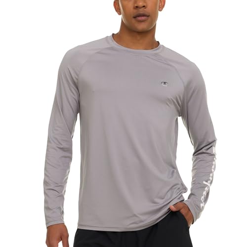 Champion Rash Guard for Men, Long Sleeve Mens Swim Shirt for Fishing Hiking UPF+ 50 SPF Sun UV Protection, Quick Dry