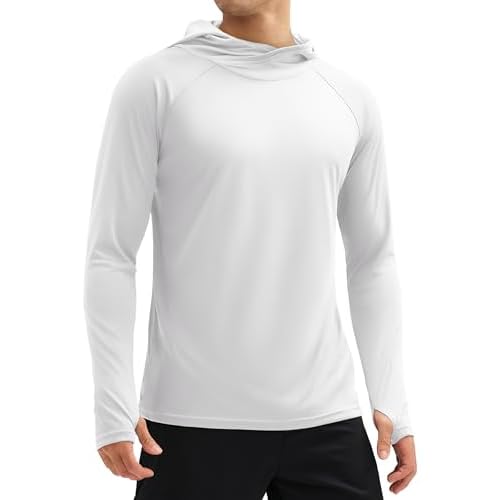 MAGCOMSEN Men's UPF 50+ Sun Protection Shirts Quick Dry Long Sleeve Rash Guard Lightweight Hoodie Shirt Fishing Running