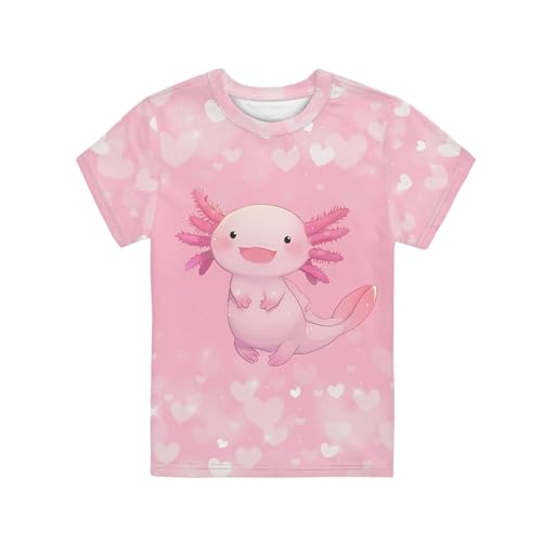 Xhuibop Kids Tshirts Girls Boys 3-16 Years Summer Clothes for Teens Loose Fitting Tops