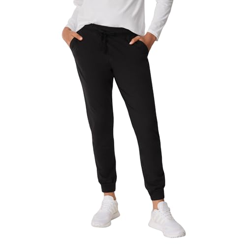 Women’s Black Cotton Joggers Large - Casual Lounge & Workout Pants
