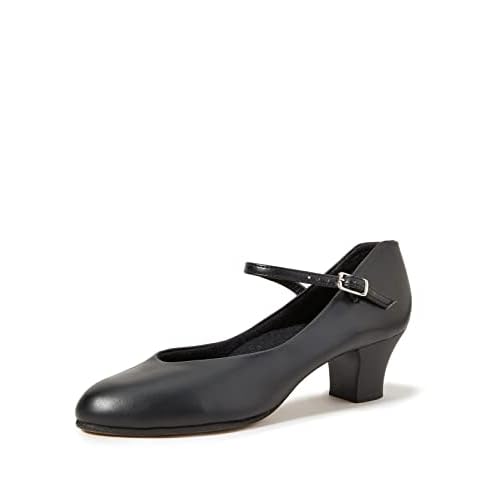 Capezio womens Jr. Footlight Character dance shoes, Black, 5.5 Wide US