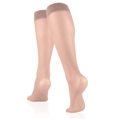 Truform Sheer Compression Stockings Women’s Knee High 8-15 mmHg 20 Denier Nude XL