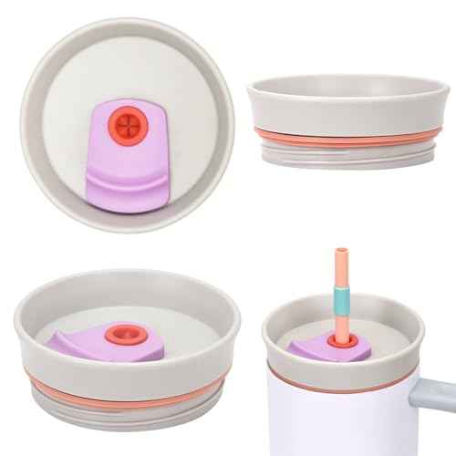 Tumbler Lids Replacement for 40oz Owala Cup, Replacement Spill Proof Splash Resistant Tumbler Lid, Reusable Tumbler Covers for Owala Cup Accessories,BPA-Free (light purple)