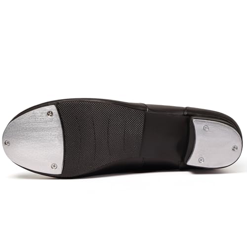 Unisex Leather Tap Shoes for Dance - Black, 9 Women / 8 Men - Linodes