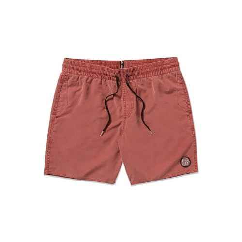 Volcom Mens 17" Elastic Waist Surf Swim Trunks ? Quick-Dry Boardshorts with Drawstring and Back Pocket