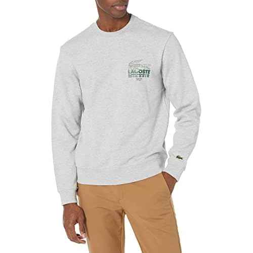 Lacoste Adult Long Sleeve Bold Print Crewneck Sweatshirt