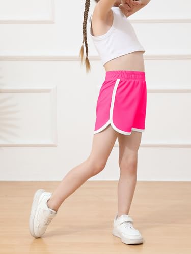 Resinta 4-Pack Toddler Girls Athletic Shorts - Quick Dry Dolphin Gym Shorts - 2T, Black Blue Pink Purple