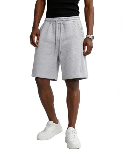 Men's Baggy Light Gray Sweat Shorts - Casual Athletic Shorts Large