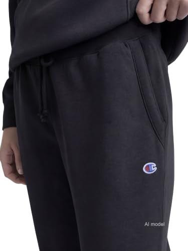 Champion Women's Powerblend Joggers - Medium / Original Black - Oversized Fit, Midweight Fleece