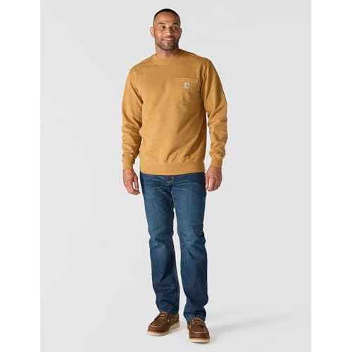 Carhartt Men's Relaxed Fit Midweight Garment Dye French Terry Crewneck Pocket Sweatshirt