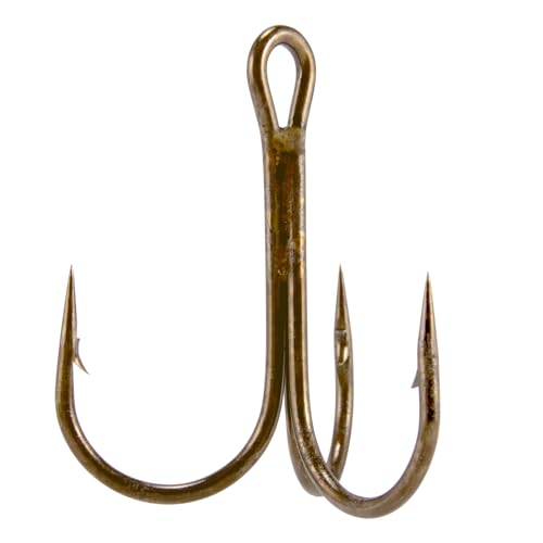 Bronze 4/0 Treble Fishing Hooks - 30 Pack, Saltwater & Freshwater