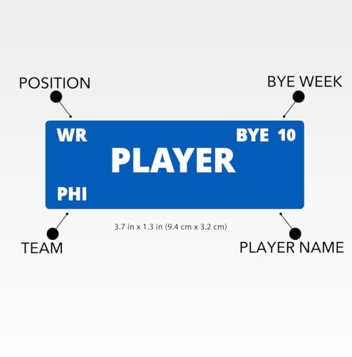 Blue Fantasy Football Draft Board Kit 2026 - XL 6x4 ft, 500+ Stickers, 14 Teams, 20 Rounds, Vinyl