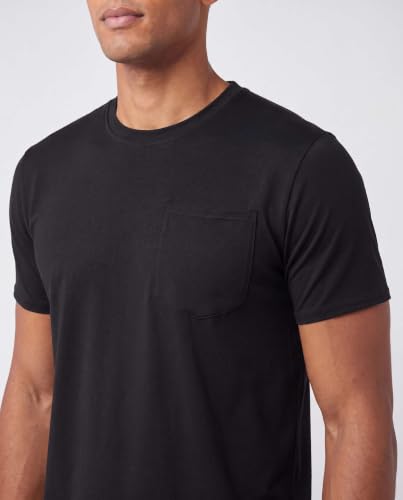 Men's Dry Fit Short Sleeve Pocket T Shirts - Workout Gym Athletic Tees 4 Pack