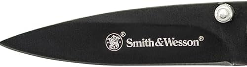 Smith & Wesson CKLPB 5.3in High Carbon S.S. Folding Knife with a 3.2in Drop Point Blade and Stainless Steel Handle for Outdoor, Tactical, Survival and EDC, Multi, One Size