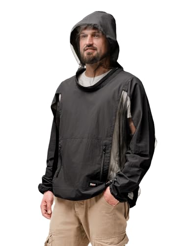Mosquito Jacket - Durable Bug-Proof Shirt with Adjustable Hood - Grey, X-Large