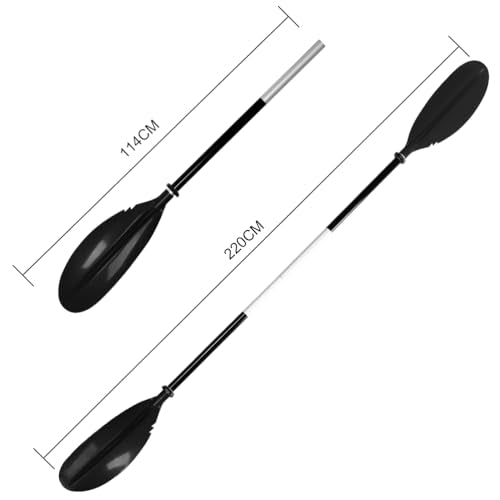 Black 86-Inch Kayak Paddle - Adjustable Aluminum Alloy Shaft with Glass Fiber Blades