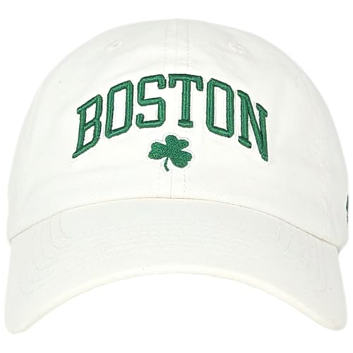 Unstructured White Irish Shamrock Cotton Dad Hat - Low Profile Cap for Men & Women