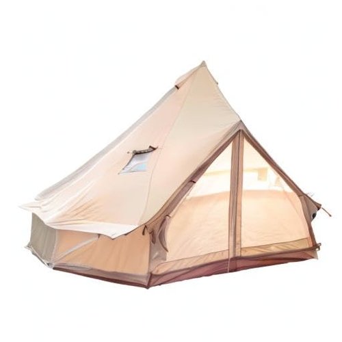 S'more Bello Bell Camping Tent, 4 Season Luxury Outdoor Camping and Glamping Tent for 4-6 Adults, Breathable Waterproof Yurt Tent Polyester Cotton Cloth Reserved Stove Jack, with Carry Bag
