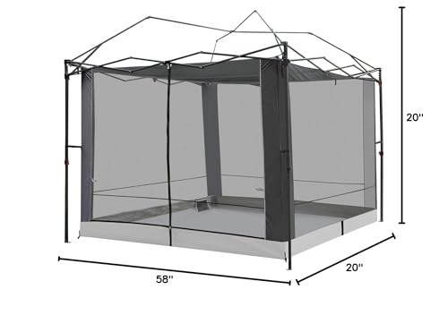 Canopy Universal Mosquito Netting Tent, Converts 10'x10' Canopy Gazebo into Camping Inner Tent, Screen House Camping Cube with Full PE Floors for Patio, Outdoor, Garden and Backyard.(Black)