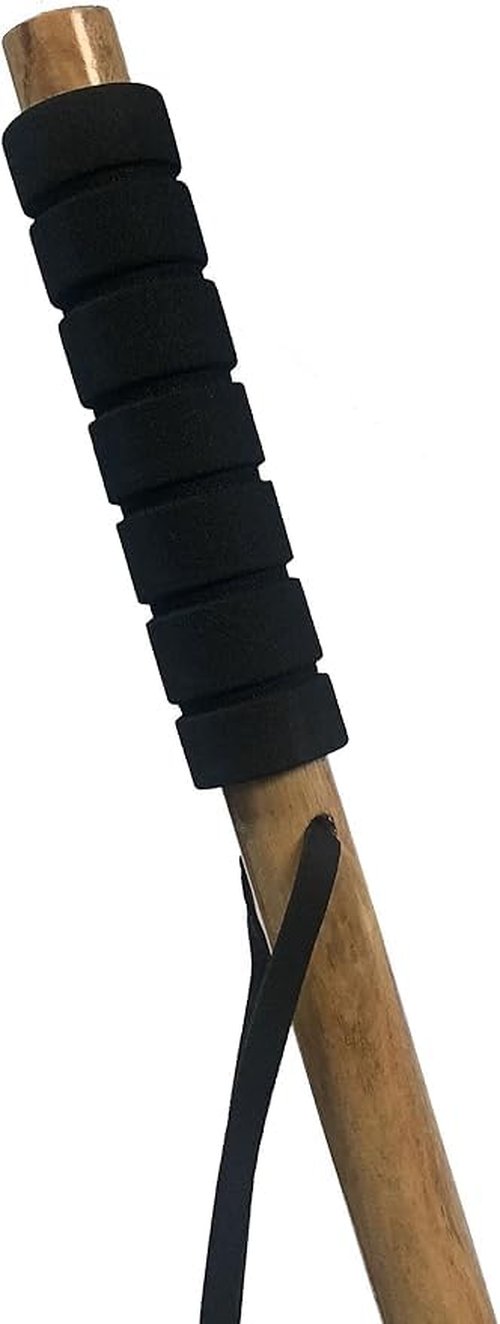 SE 55-Inch Foam Grip Wooden Hiking, Walking, Trekking Stick, Spiked Tip and Metal Reinforced Tip Cover Made with Hard Pine Wood - WS620-55BNBR