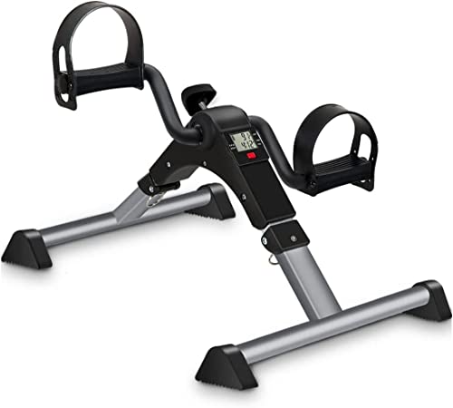 Under Desk Bike Pedal Exerciser with LCD Display - Black
