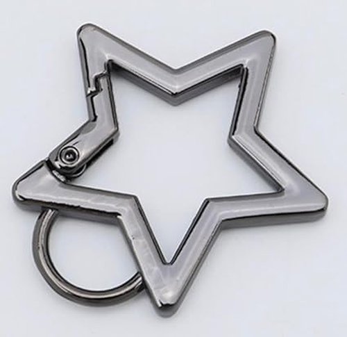 Gun Color Star Shaped Stainless Steel Keychain Clip Carabiner Snap Hook Holder Star Carabiner Hook Clip Key Holder Carabiner Clip for Keys and Wallet with Key Chain Rings,Keychain Carabiner Accessory