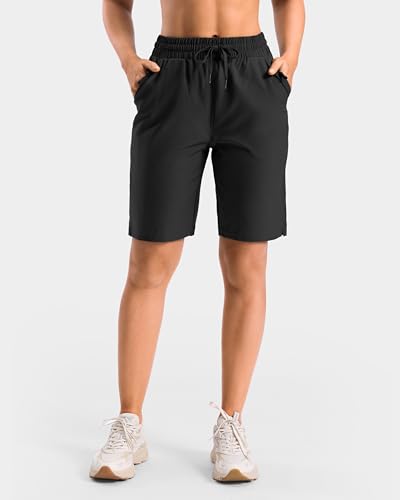 G Gradual Women's Hiking Shorts 9 Inch Inseam Large Black Lightweight 4 Pockets
