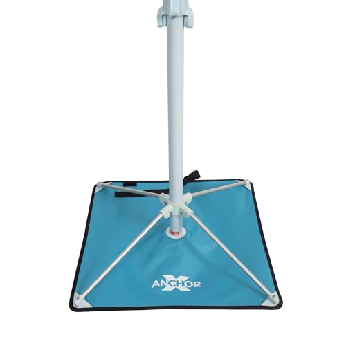 Life is Good 6.5' Outdoor Beach Umbrella with ANCHORX Heavy Duty High Wind Stability Sand Anchor and Carrying Bag