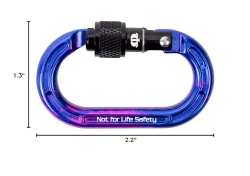 Omega Pacific Micro Raider – Mini Aluminum Keylock Screw-Lok Carabiner for Throwline, Gear Mounting, and Non-PPE Use – Oval Shape, 4kN Strength, Lightweight Accessory Connector - Ultra-Violet