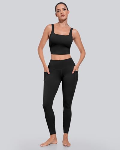 Large Pack of Black High-Waisted Pockets Leggings for Women - Tummy Control Workout Yoga Pants