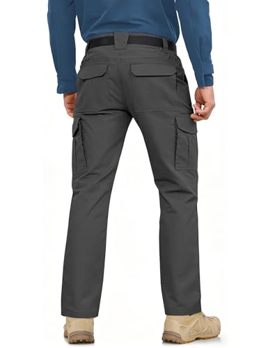 Men's Waterproof Cargo Tactical Pants - Stretch Ripstop Workwear for Outdoor & Hunting