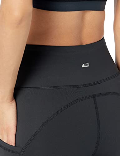 Women's High Waisted Active Leggings with Pockets - Large Black