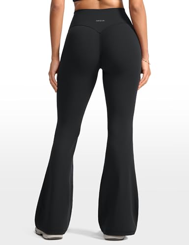 INGIA No Front Seam Scrunch Butt Flare Leggings - Medium Black 31"